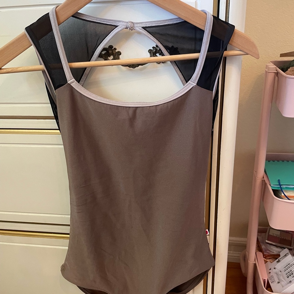 Yumiko Brown and Black Open Back Leotard